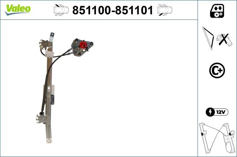 VALEO 851100 Fensterheber (o. Motor) hinten links Seat ALTEA
