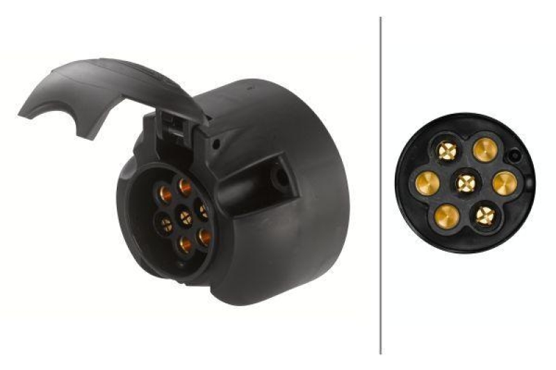 HELLA 8JB 006 462-001 Steckdose, 7 polig Flachstecker