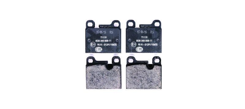 HELLA 8DB 355 008-111 Bremsbelagsatz, Scheibenbremsbelag f&uuml;r PORSCHE