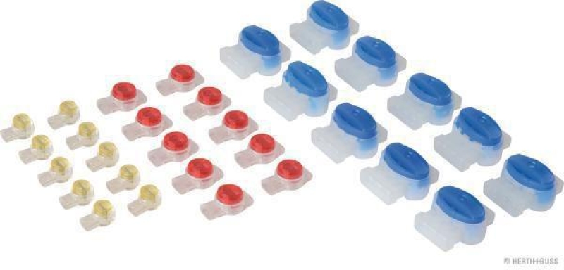 HERTH+BUSS 50252595066 Leitungsverbindersatz 2 & 3-polig, 10x gelb, 10x rot, 10x blau