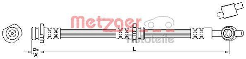 METZGER 4110383 Bremsschlauch f&uuml;r NISSAN VA rechts
