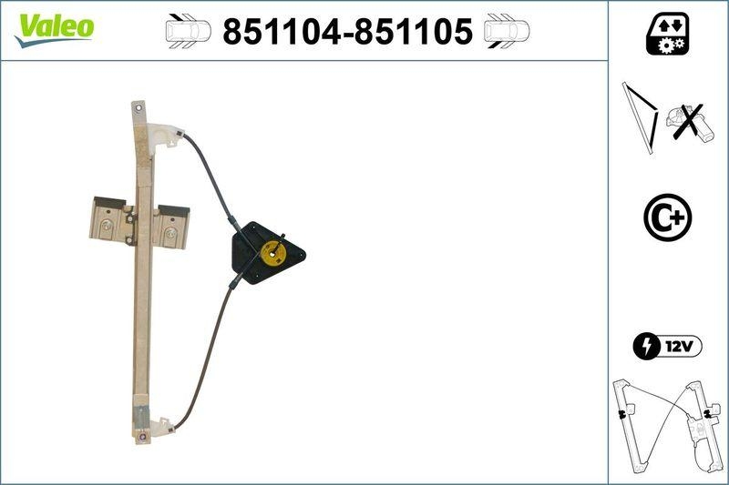VALEO 851104 Fensterheber (o. Motor) hinten links Seat LEON