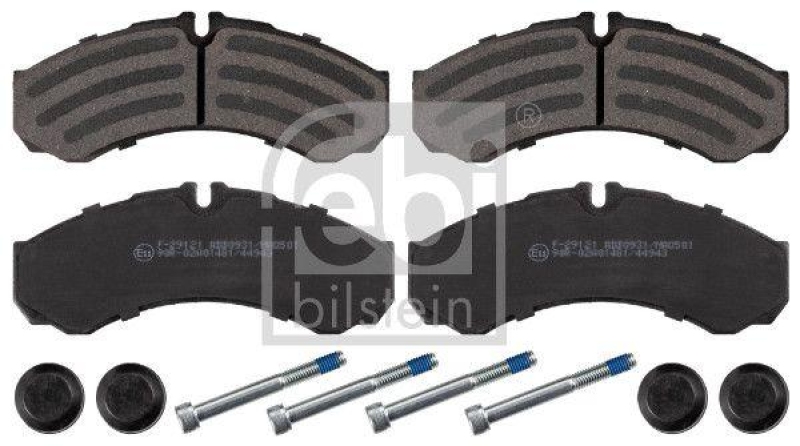 FEBI BILSTEIN 16704 Bremsbelagsatz mit Befestigungsmaterial f&uuml;r IVECO (LCV)