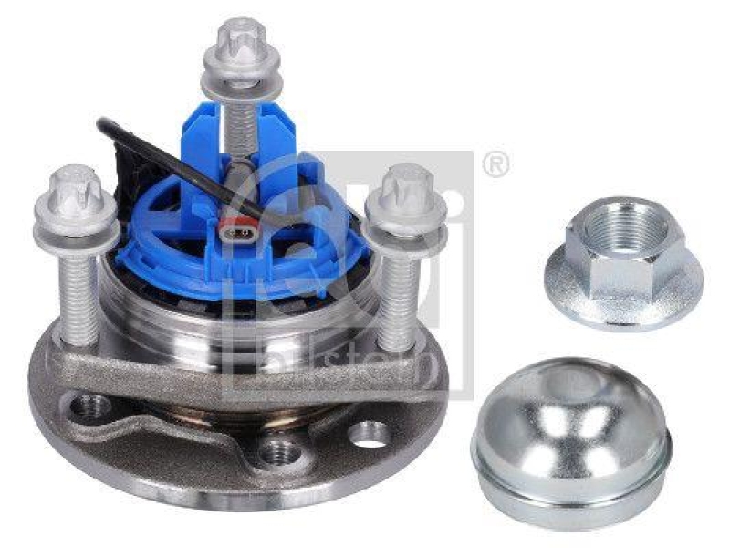 FEBI BILSTEIN 28141 Radlagersatz mit Radnabe, ABS-Sensor und Befestigungsschrauben f&uuml;r Opel