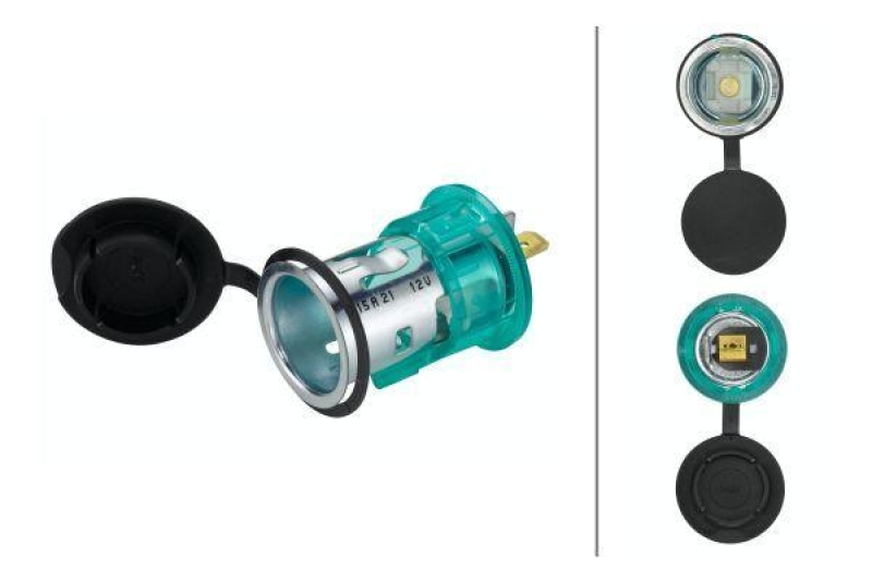 HELLA 8JB 008 023-001 Steckdose, 12V, gr&uuml;n 2-Polig