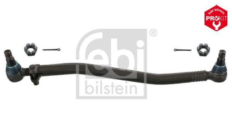 FEBI BILSTEIN 15619 Lenkstange mit Kronenmuttern und Splinten, vom Lenkgetriebe zur 1. Vorderachse f&uuml;r Volvo