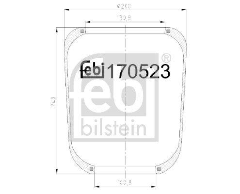 FEBI BILSTEIN 170523 Luftfederbalg ohne Kolben für Iveco