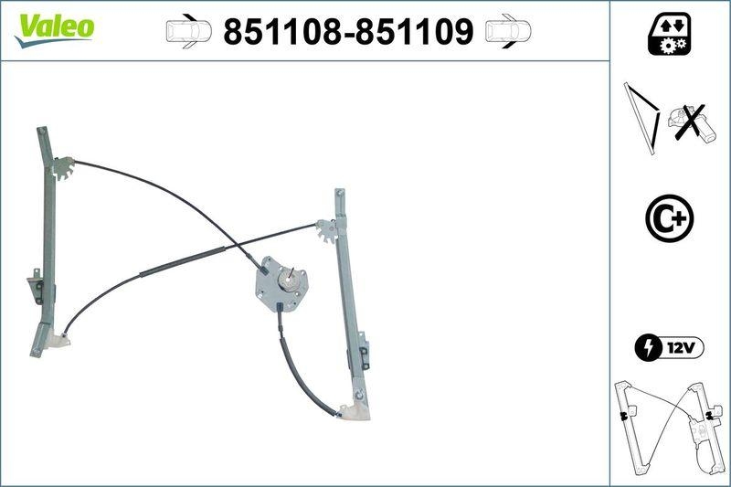 VALEO 851108 Fensterheber (o. Motor) vorne links Toyota IQ