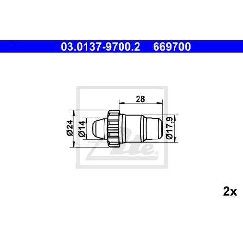 ATE 03.0137-9700.2 Rep. Satz Nachstellung f&uuml;r Div. AUDI / BMW / CITROEN / PEUGEOT / VW
