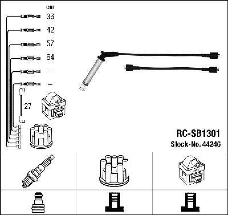 NGK 44246 Z&uuml;ndleitungssatz RC-SB1301 |Z&uuml;ndkabel