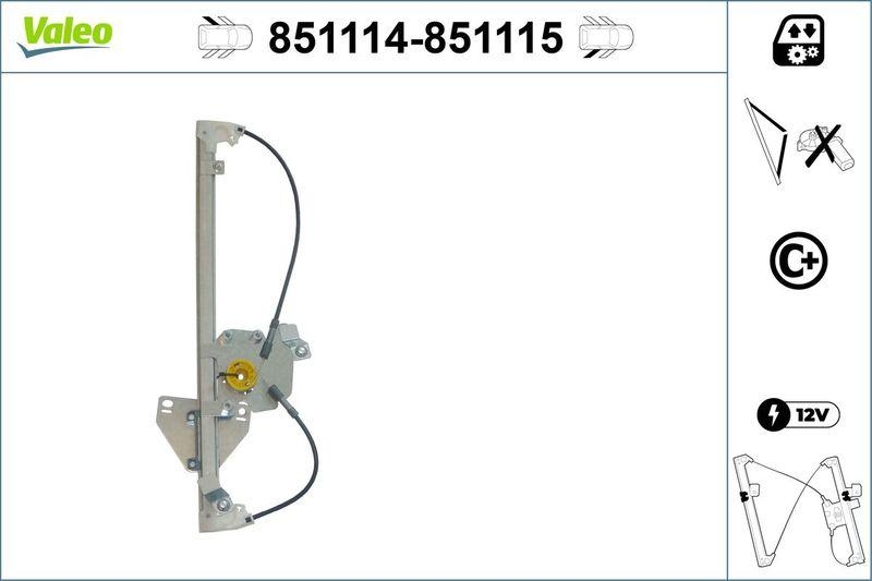 VALEO 851114 Fensterheber (ohne Motor) hinten links A CLASS