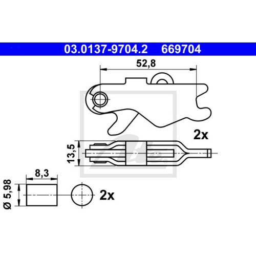 ATE 03.0137-9704.2 Rep. Satz Nachstellung für div. MERCEDES-BENZ Modelle