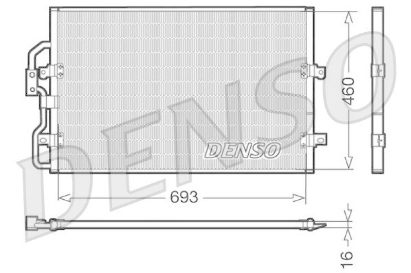 DENSO DCN07040 Kondensator A/C FIAT SCUDO Box (220L) 2.0 JTD (1999 - 2006)