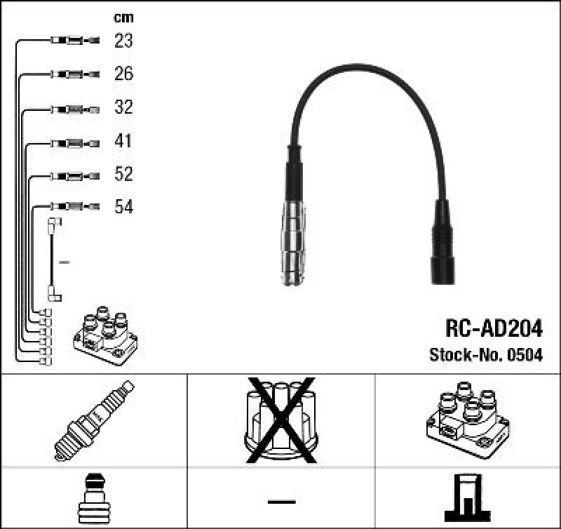 NGK 0504 Z&uuml;ndleitungssatz RC-AD204 |Z&uuml;ndkabel