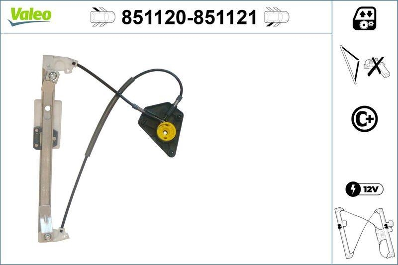 VALEO 851120 Fensterheber (o. Motor) hinten links VW POLO