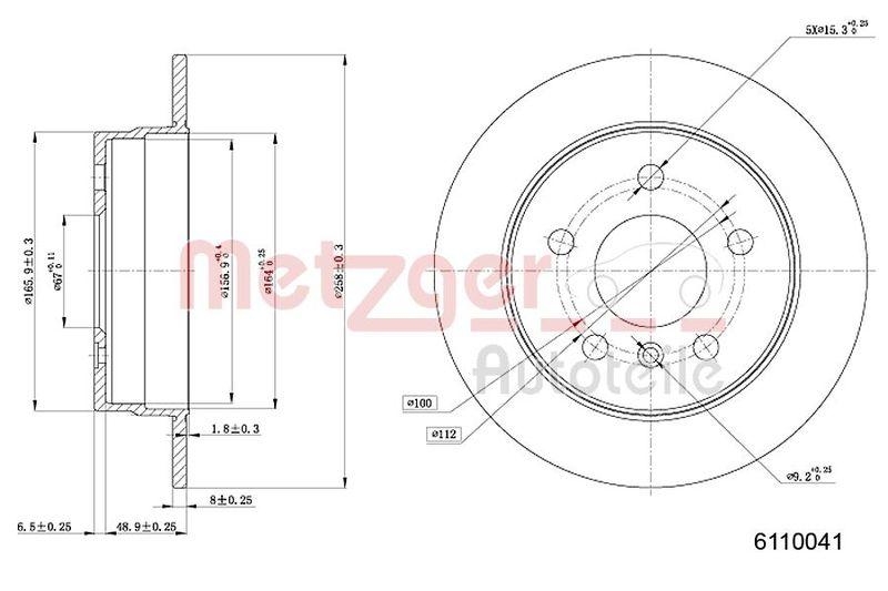 METZGER 6110041 Bremsscheibe Lack/Ks/Ms f&uuml;r MB HA