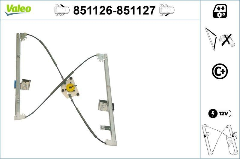 VALEO 851126 Fensterheber (o. Motor) vorne links VW TOURAN