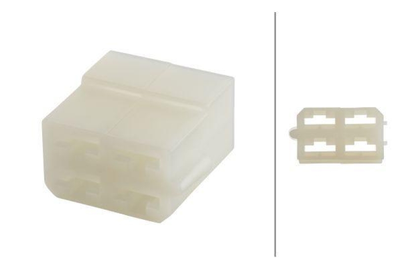 HELLA 8JD 008 151-041 Steckgehäuse, 4 polig Flachsteckhülse