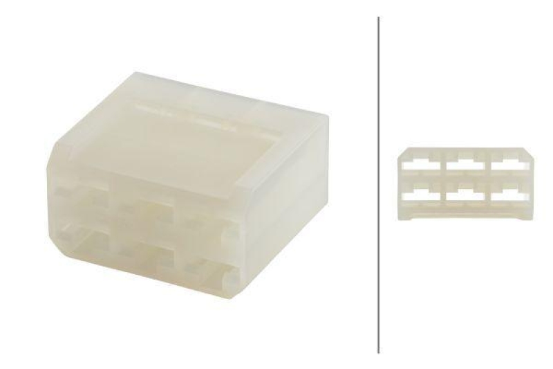 HELLA 8JD 008 151-051 Steckgehäuse, 6 polig Flachsteckhülse