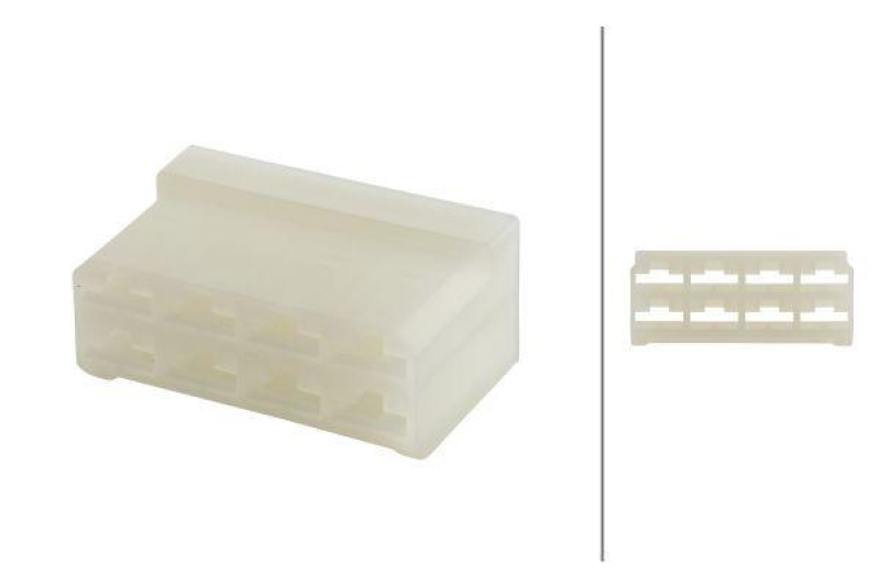 HELLA 8JD 008 151-061 Steckgehäuse, 8 polig Flachsteckhülse