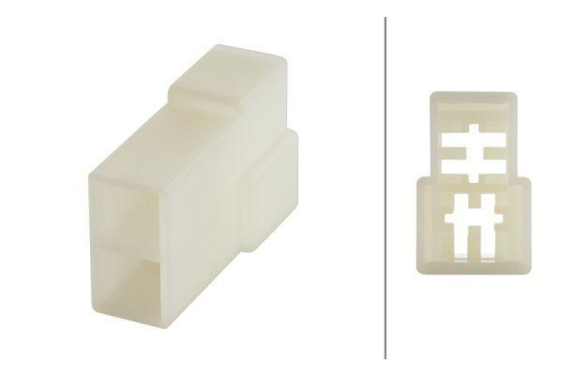 HELLA 8JD 008 152-021 Steckgeh&auml;use, 2 polig Flachstecker