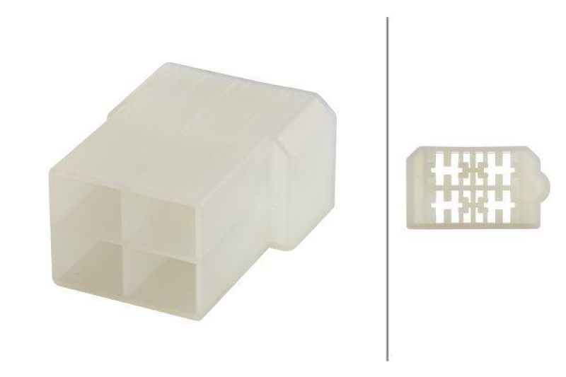 HELLA 8JD 008 152-041 Steckgehäuse, 4 polig Flachstecker