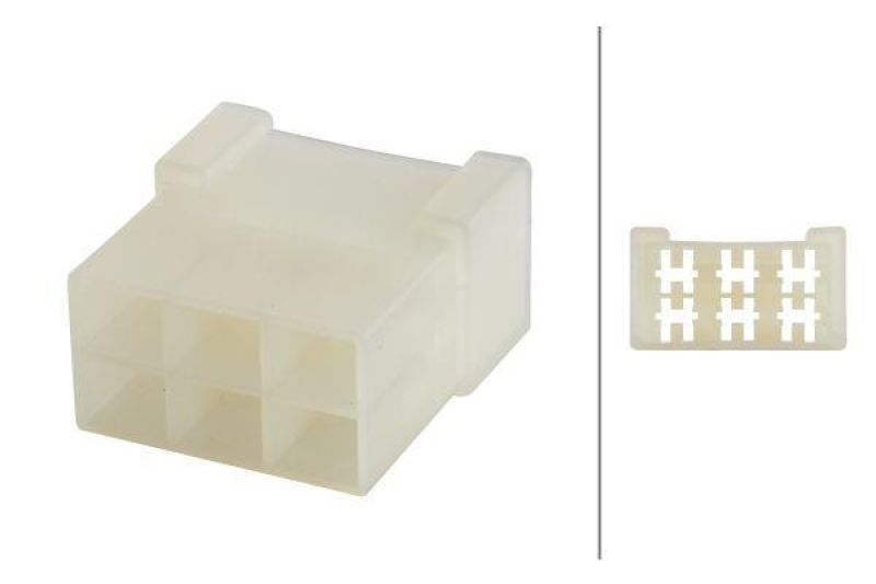 HELLA 8JD 008 152-051 Steckgehäuse, 6 polig Flachstecker