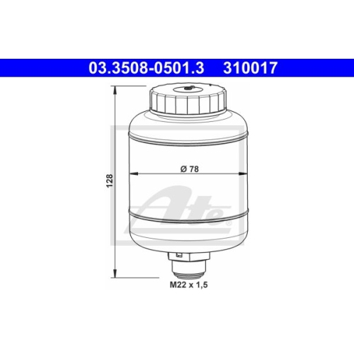 ATE 03.3508-0501.3 Ausgleichsbehälter Bremsflüssigkeit