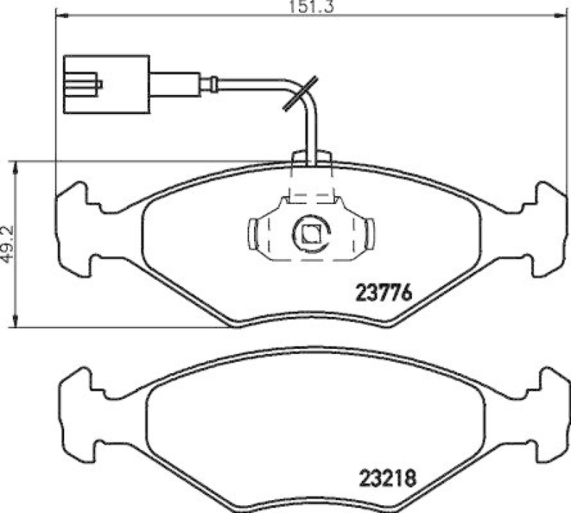 HELLA 8DB 355 008-811 Bremsbelagsatz, Scheibenbremsbelag f&uuml;r FIAT