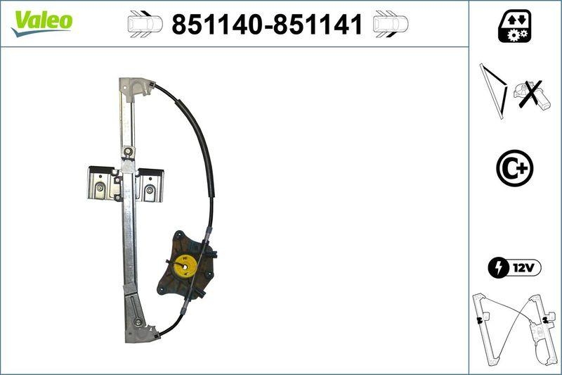 VALEO 851140 Fensterheber (o. Motor) vorne links Skoda YETI