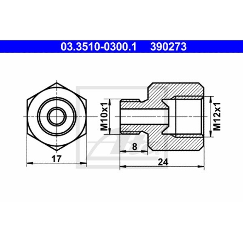 ATE 03.3510-0300.1 Adapter Bremsleitung
