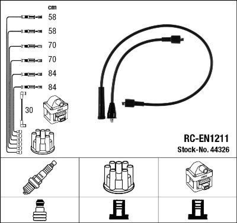 NGK 44326 Z&uuml;ndleitungssatz RC-EN1211 |Z&uuml;ndkabel