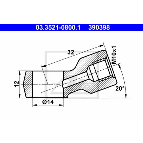 ATE 03.3521-0800.1 Ringstutzen
