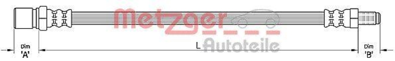 METZGER 4110487 Bremsschlauch f&uuml;r FIAT VA links/rechts