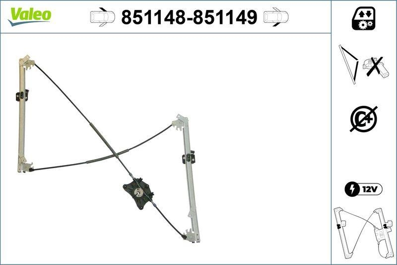VALEO 851148 Fensterheber (o. Motor) vorne links VW GOLF 5