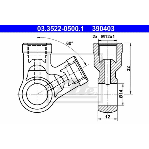 ATE 03.3522-0500.1 Ringstutzen