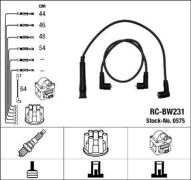 NGK 0575 Z&uuml;ndleitungssatz RC-BW231 |Z&uuml;ndkabel