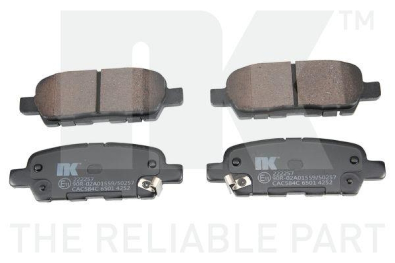 NK 222257 Bremsbelagsatz, Scheibenbremse f&uuml;r INFINITI, NISS, REN, SUZUKI