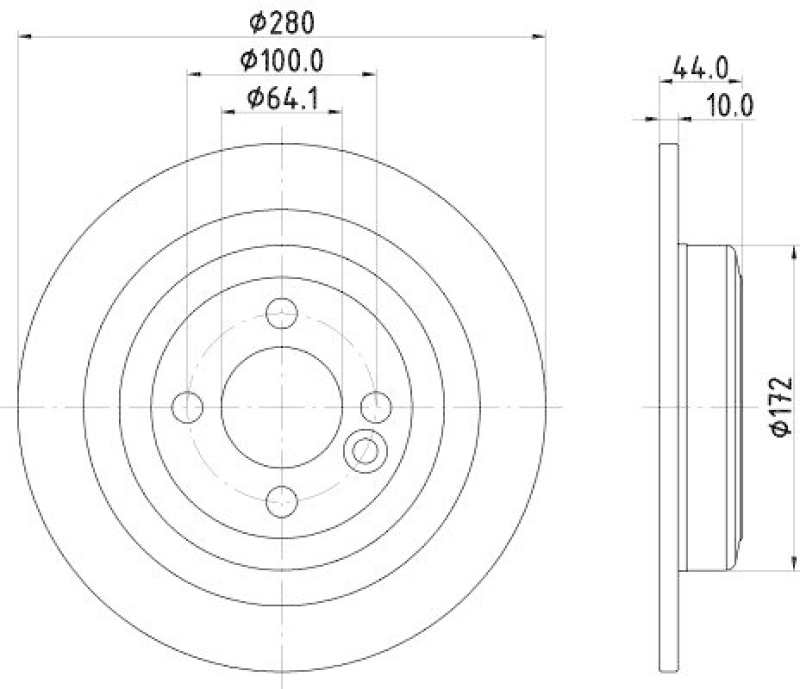 HELLA 8DD 355 122-971 Bremsscheibe f&uuml;r MINI