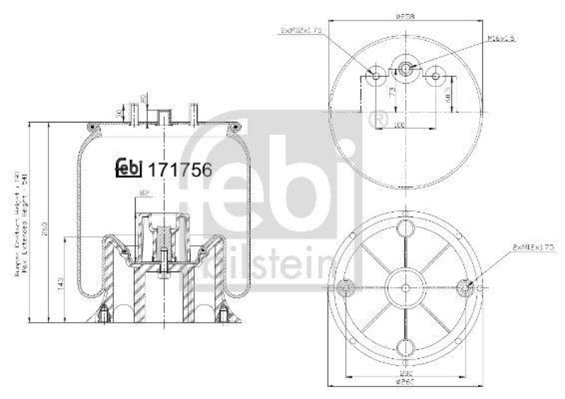 FEBI BILSTEIN 171756 Luftfederbalg mit Kunststoffkolben für Volvo