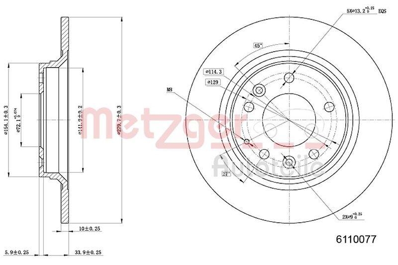 METZGER 6110077 Bremsscheibe Lack/Ks f&uuml;r MAZDA HA