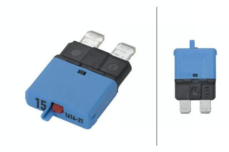 HELLA 8JS 174 320-031 Sicherungsautomat, 15 A 32 V, thermisch, blau