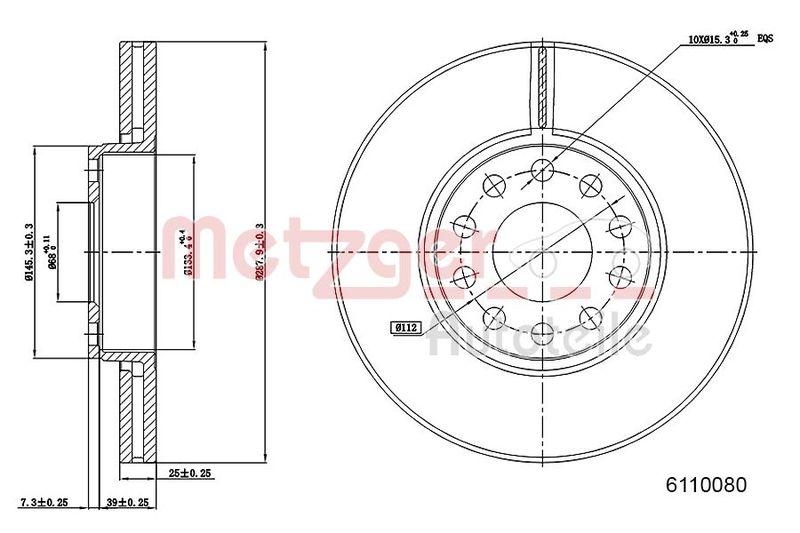 METZGER 6110080 Bremsscheibe Lack/Ks/Hc f&uuml;r SKODA/VW VA