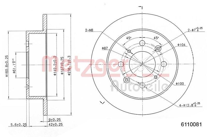METZGER 6110081 Bremsscheibe Lack/Ks f&uuml;r HONDA HA
