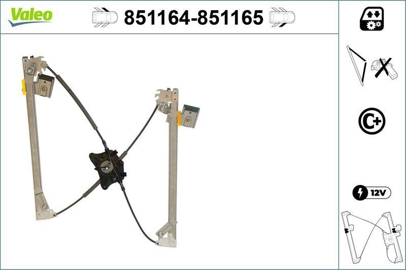 VALEO 851164 Fensterheber (o. Motor) vorne links Mercedes