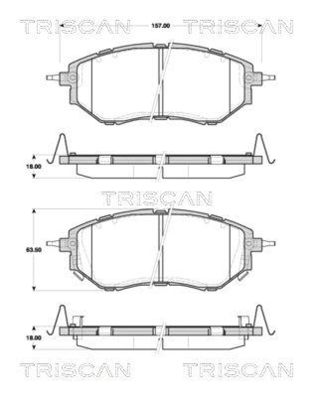 TRISCAN 8110 68182 Bremsbelag Vorne f&uuml;r Subaru Legacy, Outback