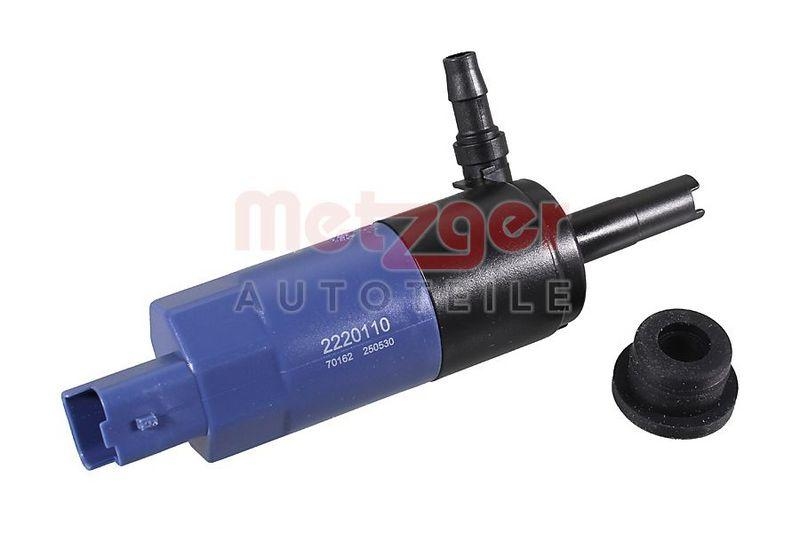 METZGER 2220110 Waschwasserpumpe, Scheinwerferreinigung für CITROEN/FIAT/LANCIA/PEUGEOT/RENAULT vorne