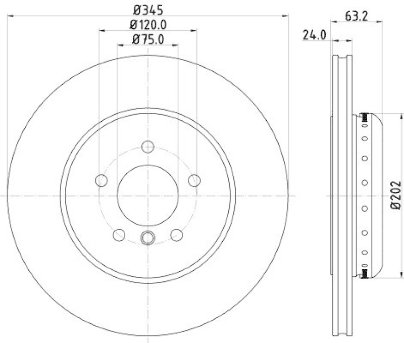 HELLA 8DD 355 123-231 Bremsscheibe f&uuml;r BMW