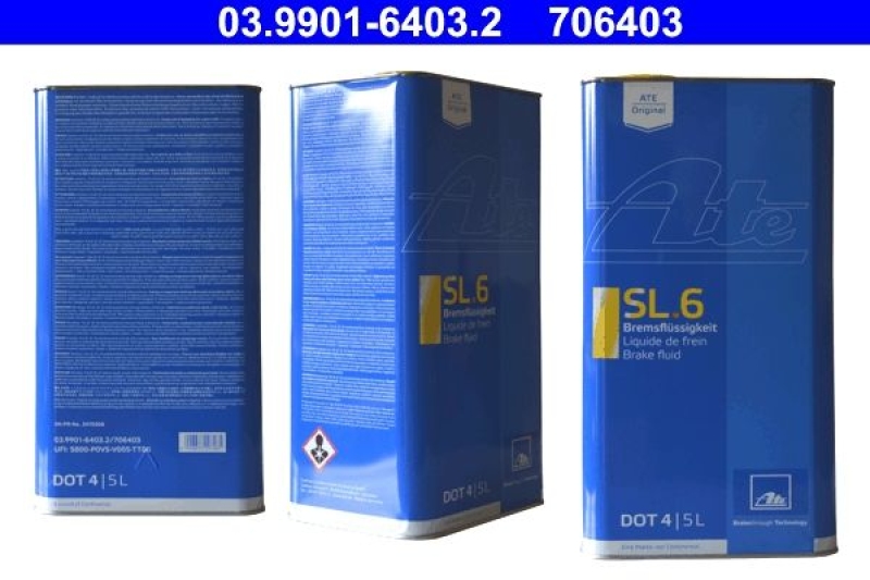 ATE 03.9901-6403.2 Bremsflüssigkeit SL.6 DOT 4 5 L