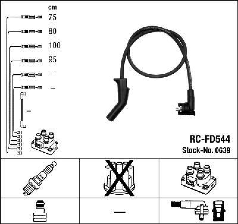 NGK 0639 Z&uuml;ndleitungssatz RC-FD544 |Z&uuml;ndkabel